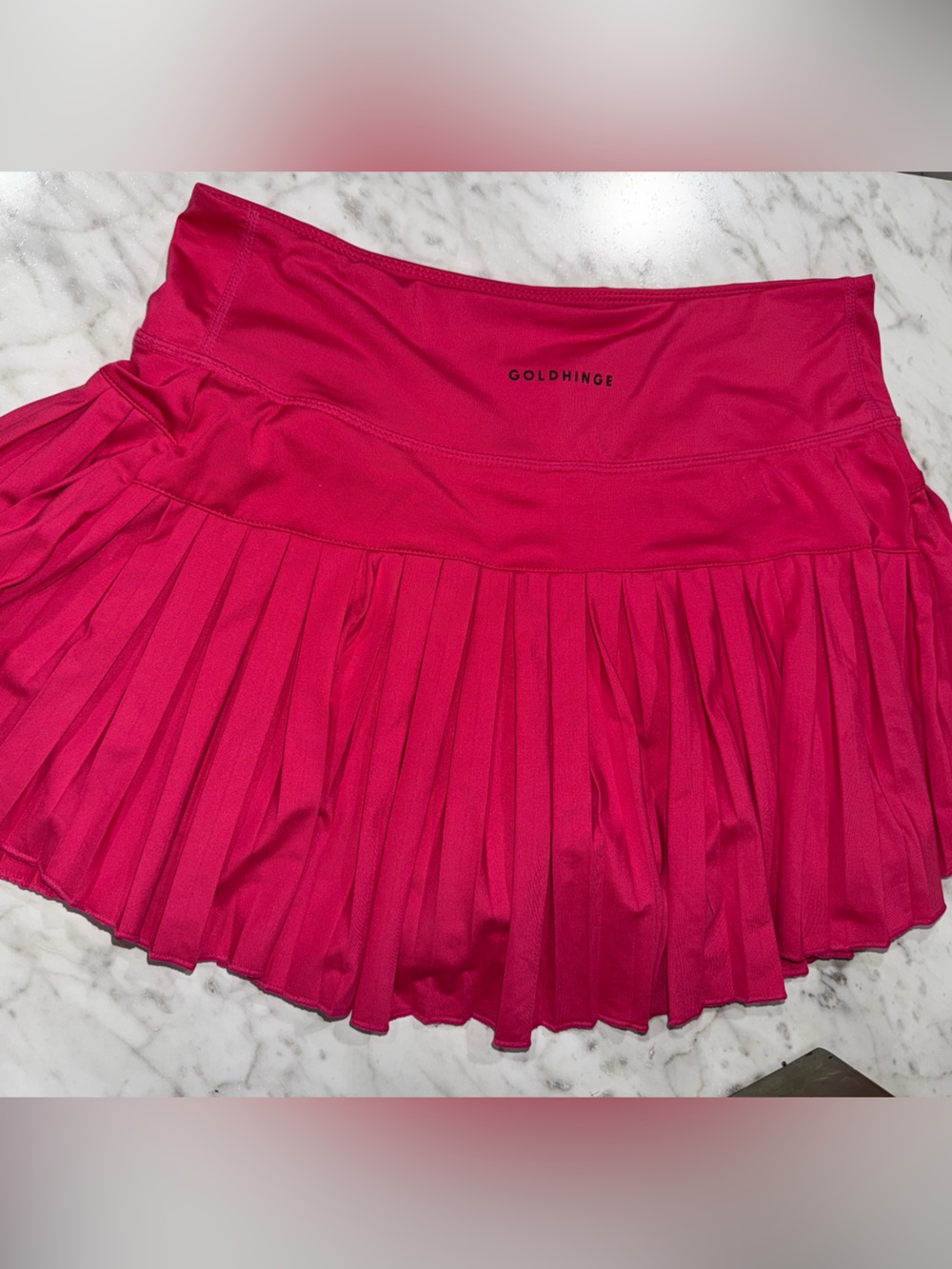 Hot Pink GOLDHINGE Pleated Athletic Skirt, Sz. L - Picture 2 of 4